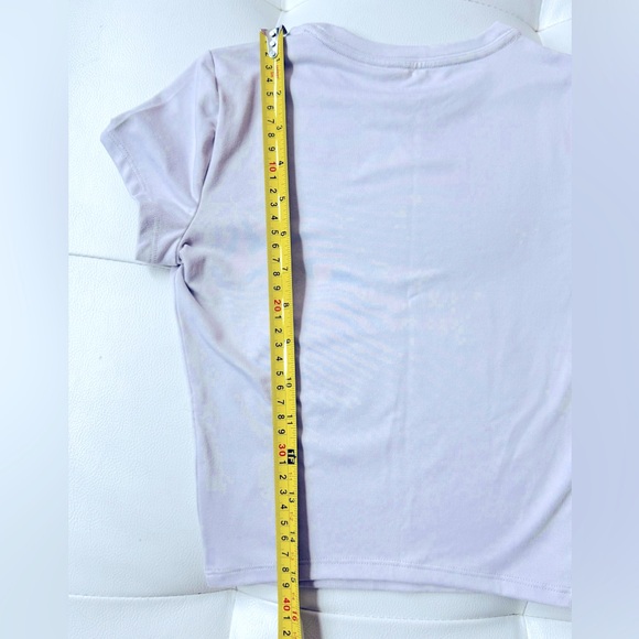 Hollister SEAMLESS FABRIC LONGLINE CREW BABY TEE LIGHT MAUVE, XXS Regular - Picture 4 of 8